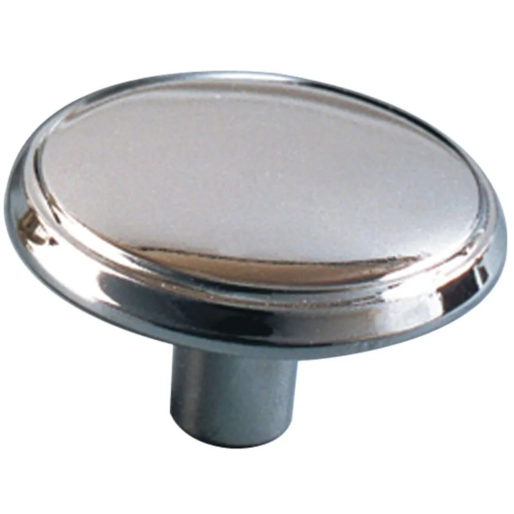 Équerre de fixation Bouton plat zamak Chromé brillant