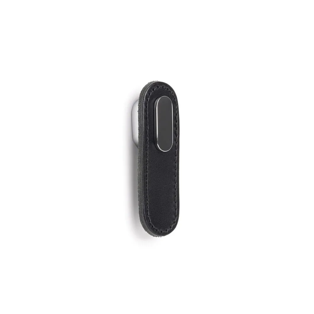 Support de tablette Bouton Oblong 0507 cuir Cuir noir / pastille dorée brossé