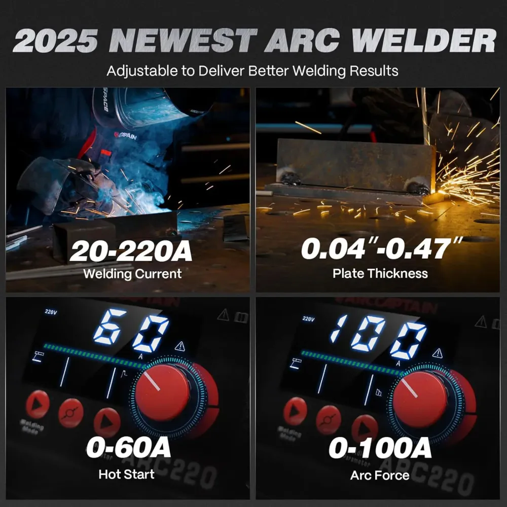ARCCAPTAIN ARC220 220A 10PCS Rods Stick Welder ARC/Lift TIG Welding Machine Chaud Start Arc force and Anti-Stick