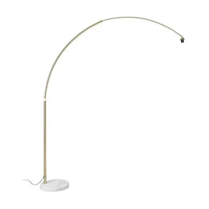 Lampe Arc en laiton avec base en marbre blanc réglable - XXL