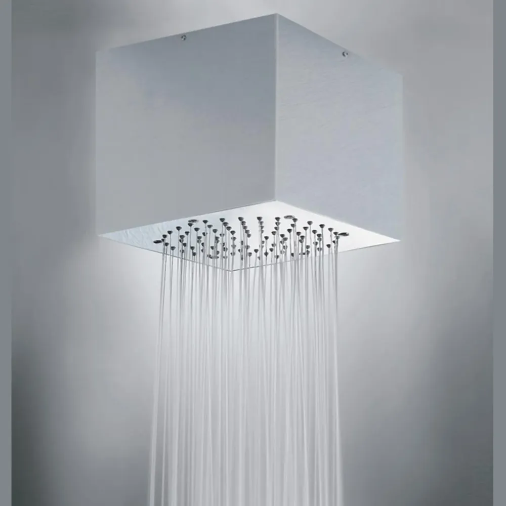 Connecteur de câble Pomme de douche plafond acier inox Bossini Cube 210x210 mm