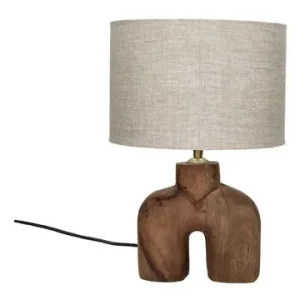 Petite lampe en bois marron Lampedusa Pomax - 38cm Résistant aux intempéries