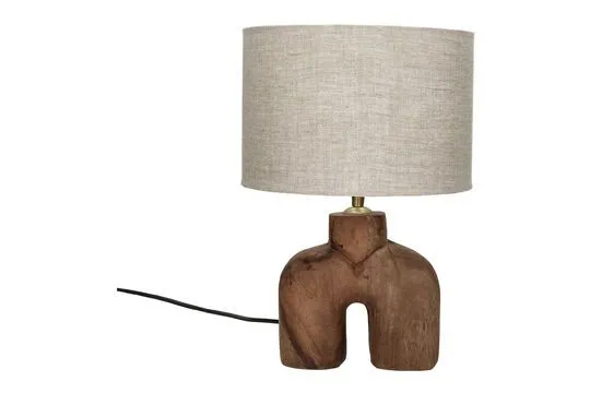 Petite lampe en bois marron Lampedusa Pomax - 38cm Résistant aux intempéries