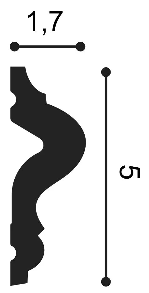 Wandleiste PX175 weiß | 17 x 50 x 2000 mm