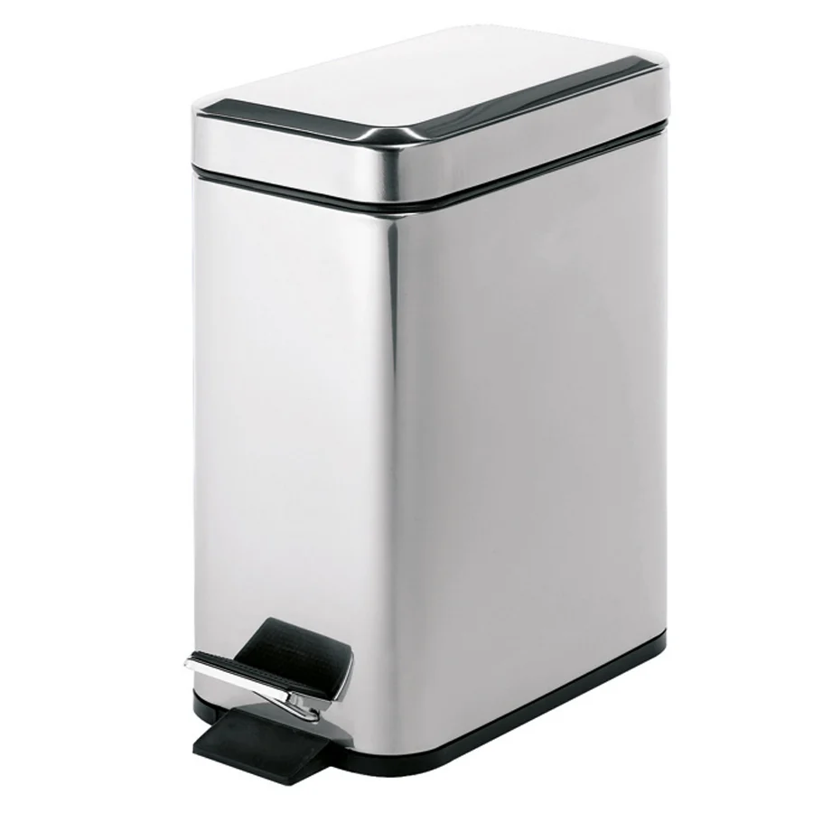 Porte-déchets rectangulaire Gedy Argenta 5 lt. en acier inox cm 14x29,4x30 avec Serrure à clé