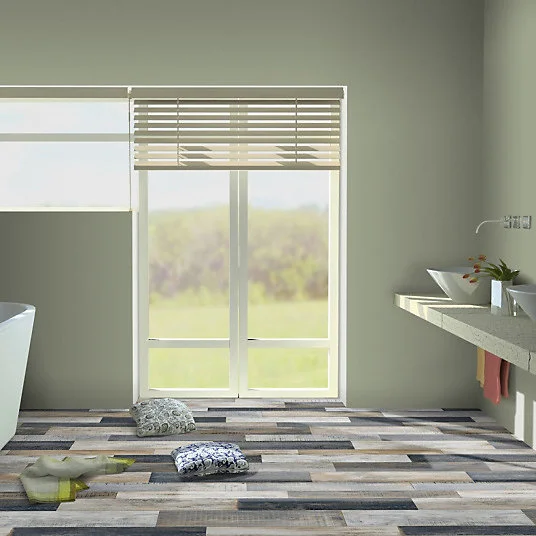 Barre de douche Sol Vinyle Link Plus - Imitation parquet irisé ténébreux - Surface brillante - Rouleau de 4m x 5m