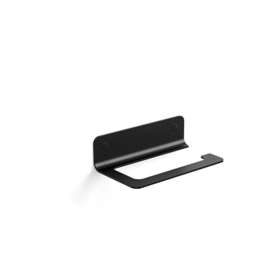 Haute Qualité Porte-rouleau de papier toilette en aluminium peint noir Lineabeta collection Saeta
