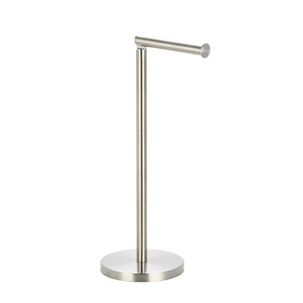 Porte-rouleau papier toilette sur base en acier inoxydable - chromé - Installation Facile