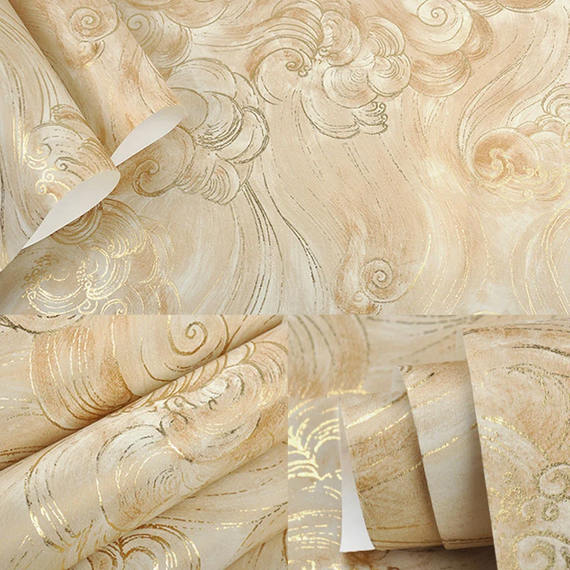 Rouleau de papier peint nuage abstrait pour décoration de chambre d'amis, revêtement mural de 57,1 pieds carrés de couleur...