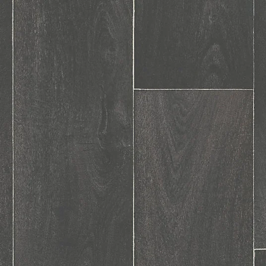 Sol VINYLE Best - Effet parquet vieilli - Bois gris anthracite - Rouleau de 3m x 5m