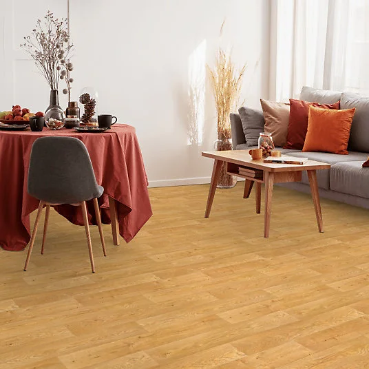 Sol Vinyle First - Effet parquet chêne ancestral - Rouleau de 4m x 12m Nettoyage facile