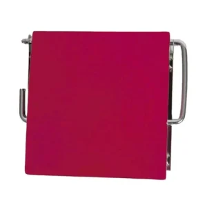 Support de serviette Dérouleur de papier WC en métal et Bois Fuchsia