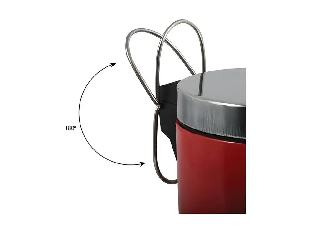 Poubelle à pédale Inox 5L Rouge MSV pour salle d'eau