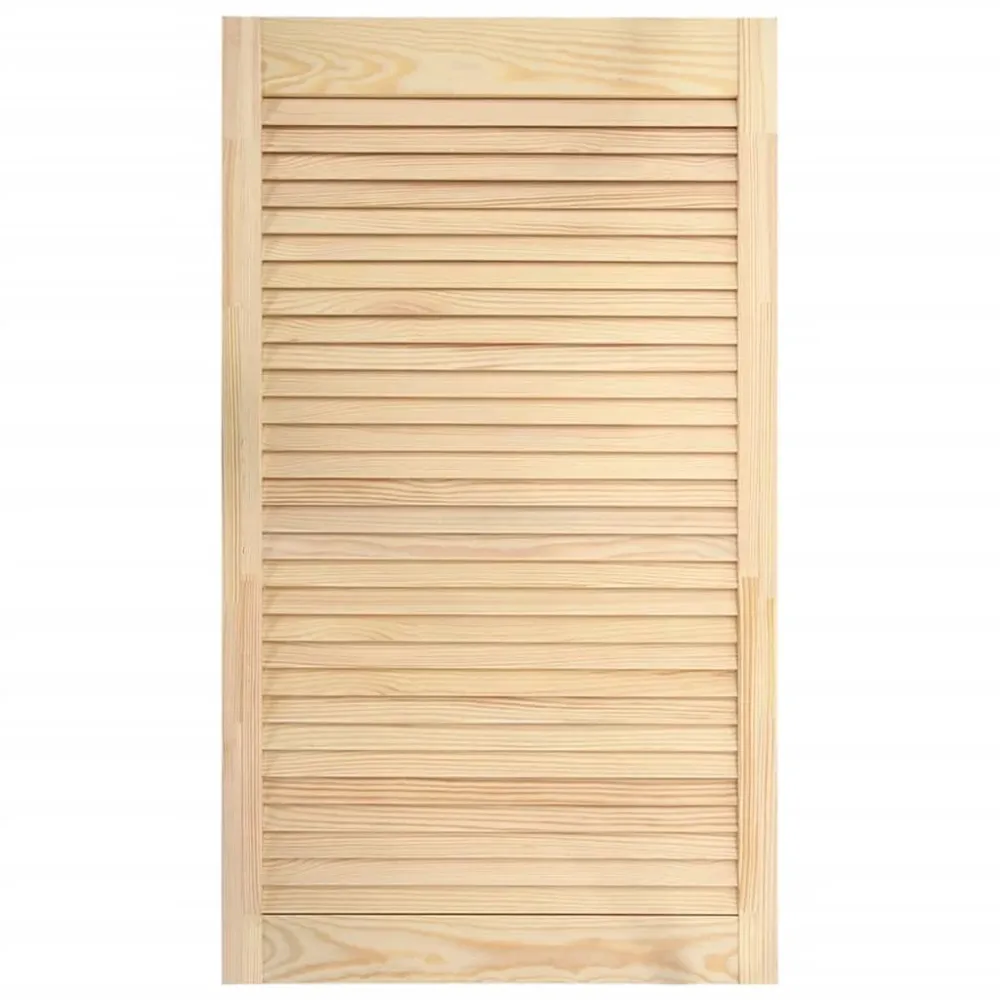 Bois de pin massif porte à persiennes porte d'armoire porte d'etagères revêtement pour placard penderie garde-robe paraven...