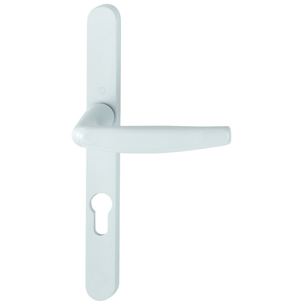 Ensemble sur plaques étroites ATLANTA 113KH/300LMSGL/1530 aspect inox - Section carré : 7 mm - Épaisseur de porte : 58/67...