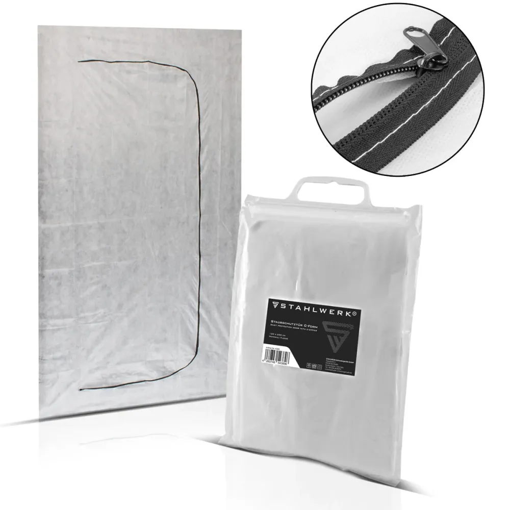 Stahlwerk Staub Protection Porte C-Shape / Dust Porte / Dirt Lock / Curtain de poussière avec une fermeture éclair intégrée