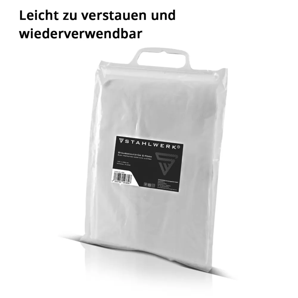 Stahlwerk Staub Protection Porte C-Shape / Dust Porte / Dirt Lock / Curtain de poussière avec une fermeture éclair intégrée