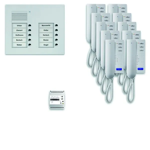 Système de commande de porte audio TCS : pack UP pour 10 unités résidentielles avec poste extérieur PUK 10 boutons de sonn...