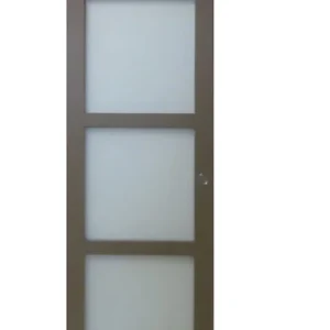porte Coulissante Marron Ral7006 Vitrée H204 X L73 + Rail Alu Blanc Et 2 Coquilles Gd Menuiseries