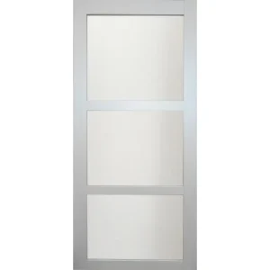 Porte Coulissante "Greyria" Vitrée Gris Évident H204 x l.73 + 2 coquilles GD MENUISERIES