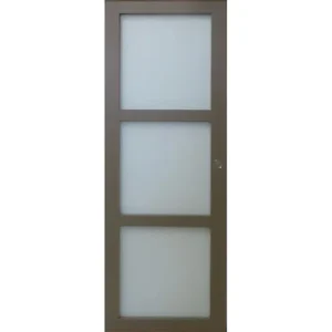Porte Coulissante Vitree En Enrobe marron H.204 x L.73 + 2 Coquilles - GD MENUISERIES