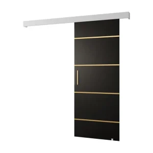 Portes coulissantes Salwador IV 70x204 cm (Noir / Blanc / Or)