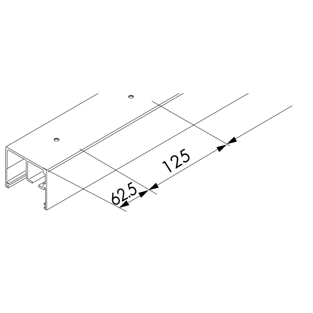 Rail de roulement Hawa Porta 100 GW Pour porte coulissante seule