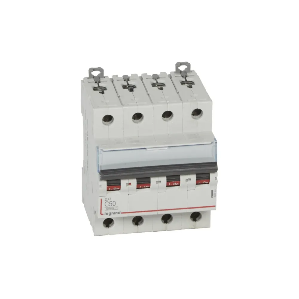 Haute Qualité Disjoncteur LEGRAND DX³ 4P Tertiaire Courbe C 50A 6/10kA 407933