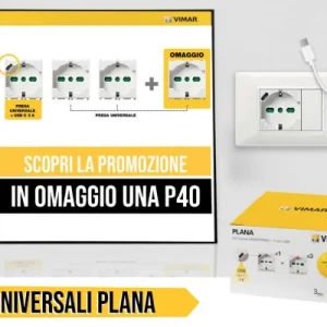 KIT 3 PRESE UNIVERSALI P40 E 1 PRESA USB TYPE-C VIMAR 0K14210