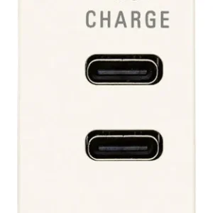 Prise à obturateur automatique ALIMENTATORE USB C+C VIMAR LINEA 5V 3A BIANCO/CANAPA/NERO