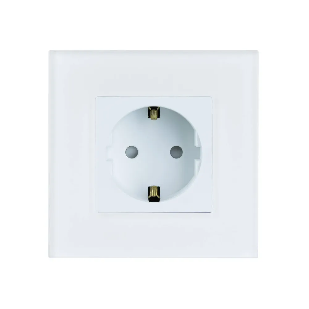 Étanche IP44 Prise électrique Schuko Type F munie de plaque cristalline contemporaine