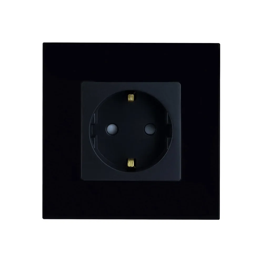 Étanche IP44 Prise électrique Schuko Type F munie de plaque cristalline contemporaine