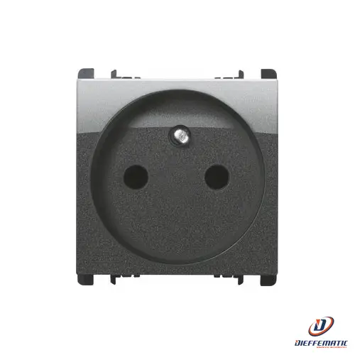 Étanche IP44 Urmet Presa Francese, 2 Moduli, 2P+T 16A-250V, Nea, Acciaio Scuro 10321/2Ac