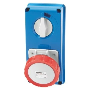 PRESA FISSA INTERBLOCCATA VERTICALE SENZA FONDO SENZA BASE PORTAFUSIBILI 3P+N+T 16A 380-415V 50/60HZ 6H IP67 GEWISS GW6630...