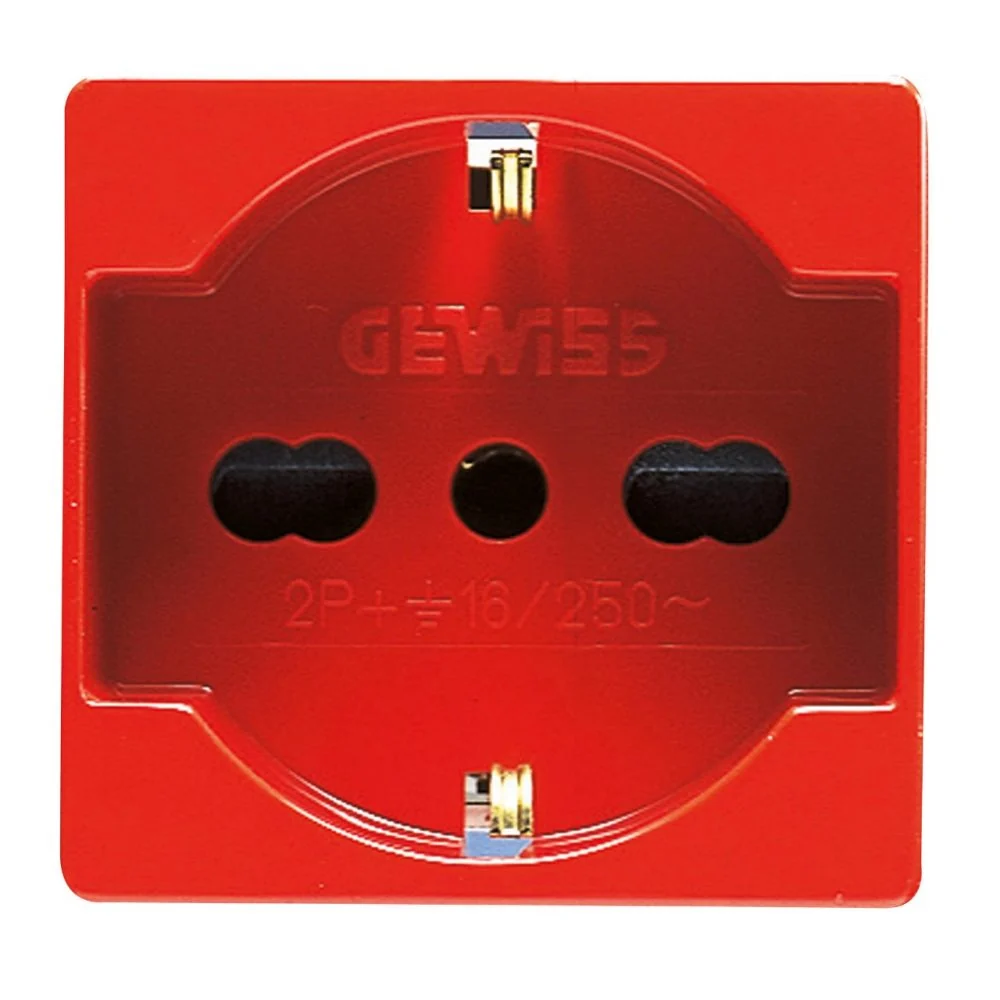 PRESA NORMAL ITALIANO/TEDESCO BIVALENTE P40 250V 16A - GEWISS GW20296
