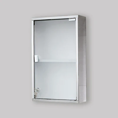 Armadietto Con Serratura Joker Acciaio Inox/Vetro pour installation murale