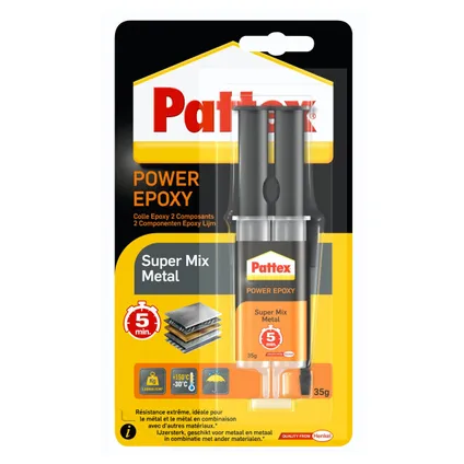 PATTEX COLLE POWER EPOXY MÉTALLIQUE 25 ML / 34 GR compatible avec domotique