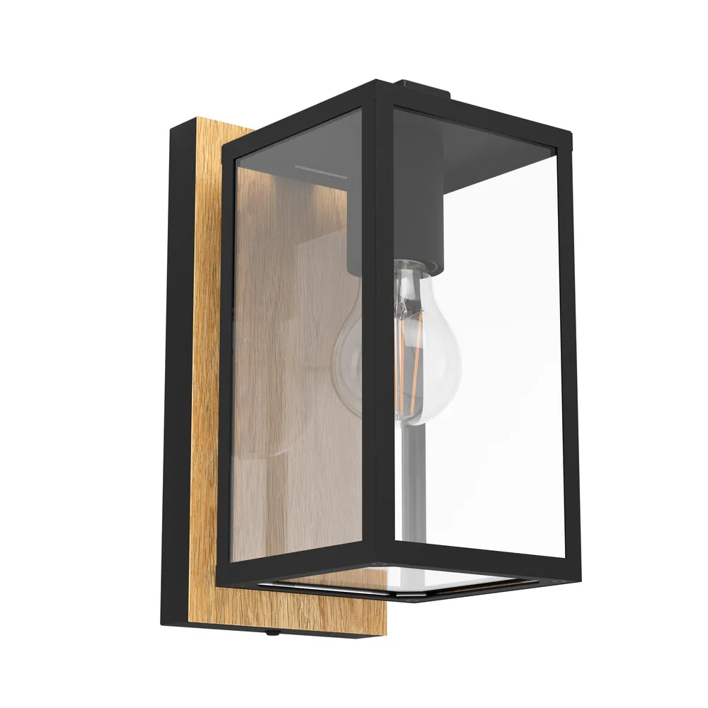 Applique extérieure métal naturel BUDRONE E27 1X40W compatible avec système solaire