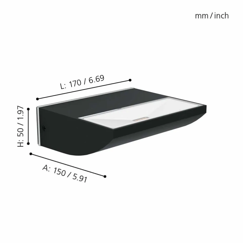 Applique extérieure métal noir SORRONARO LED INT 1X10,5W avec protection IP65