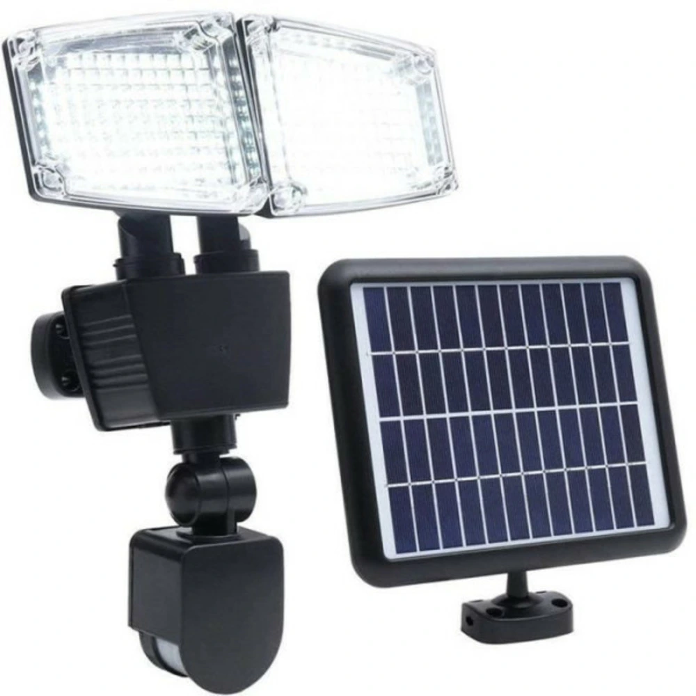 Projecteur solaire 2 tetes led douglas h23cm avec détecteur de mouvement -