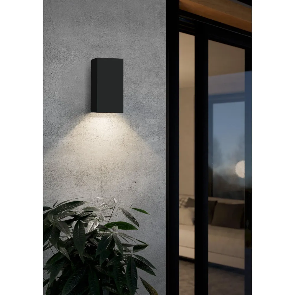 Spot encastrable Applique extérieure métal noir EREMITANA-Z GU10 2X4,9W