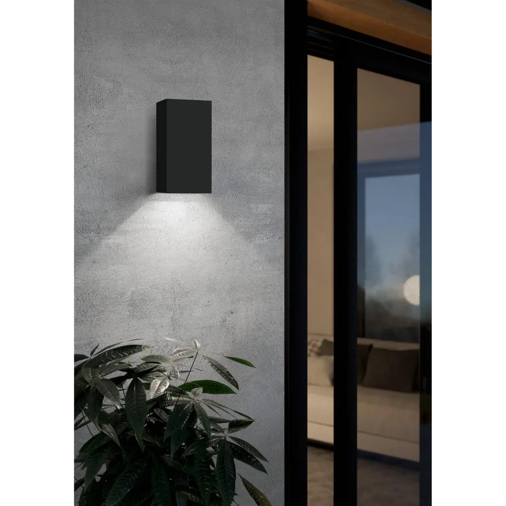 Spot encastrable Applique extérieure métal noir EREMITANA-Z GU10 2X4,9W