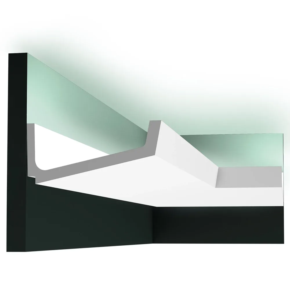 Corniche lumineuse pour éclairage indirect C352 FLAT | 171 x 76 x 2000 mm pour allée et terrasse
