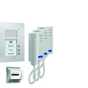 Système de commande de porte audio TCS : pack UP pour 3 unités résidentielles avec poste extérieur PUK 3 boutons de sonner...