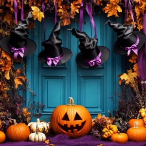 Toile de fond halloween Porte Magique Chapeau de Sorcière LXX58-50