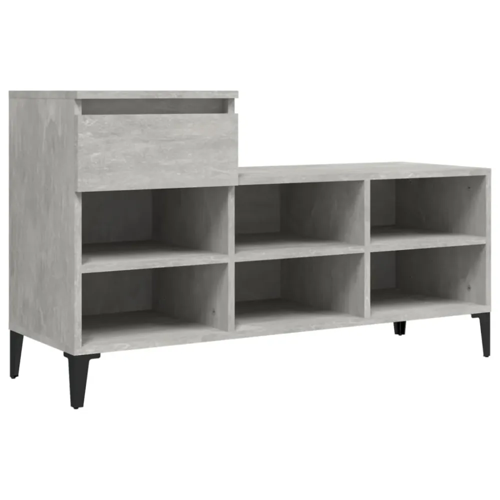 Armoire à chaussures range chaussures rangement meuble entrée couloir salon 102 x 36 x 60 cm bois d'ingénierie gris 02_002...