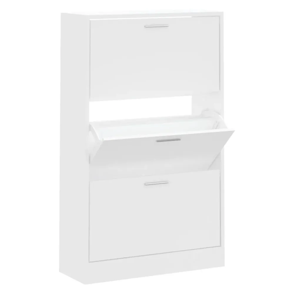Armoire à chaussures range chaussures rangement meuble entrée couloir salon 63 x 24 x 103 cm bois d'ingénierie blanc 02_00...