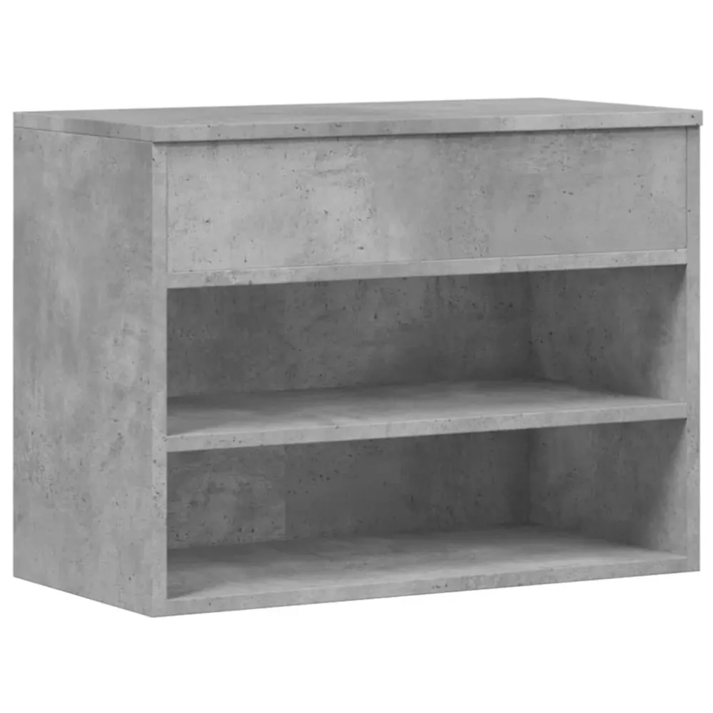 Banc à chaussures bottes commode étagère meuble entrée rangement 60 x 30 x 45 cm bois d’ingénierie gris 02_0022973