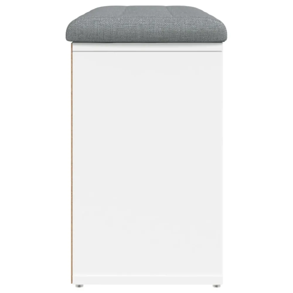 Banc de rangement à chaussures blanc 82 x 32 x 50 cm bois d'ingénierie blanc DEC024832