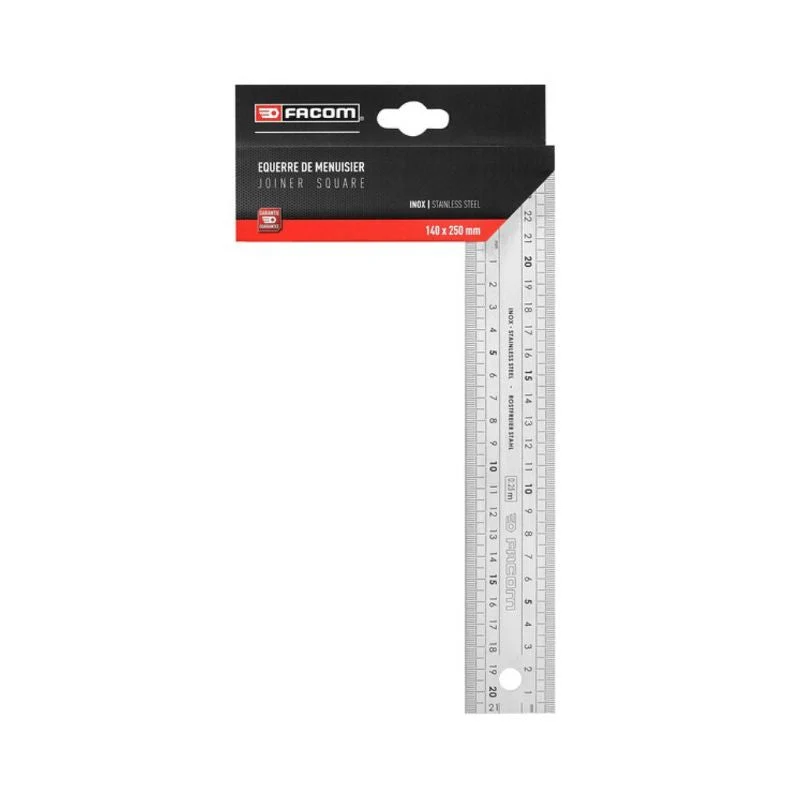 Equerre de menuisier FACOM 1223.02PB - Inox - 25x14cm pour assemblage à angle droit